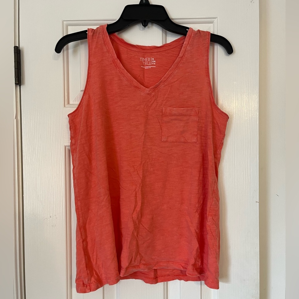 Time and Tru Summer Coral Tank Top